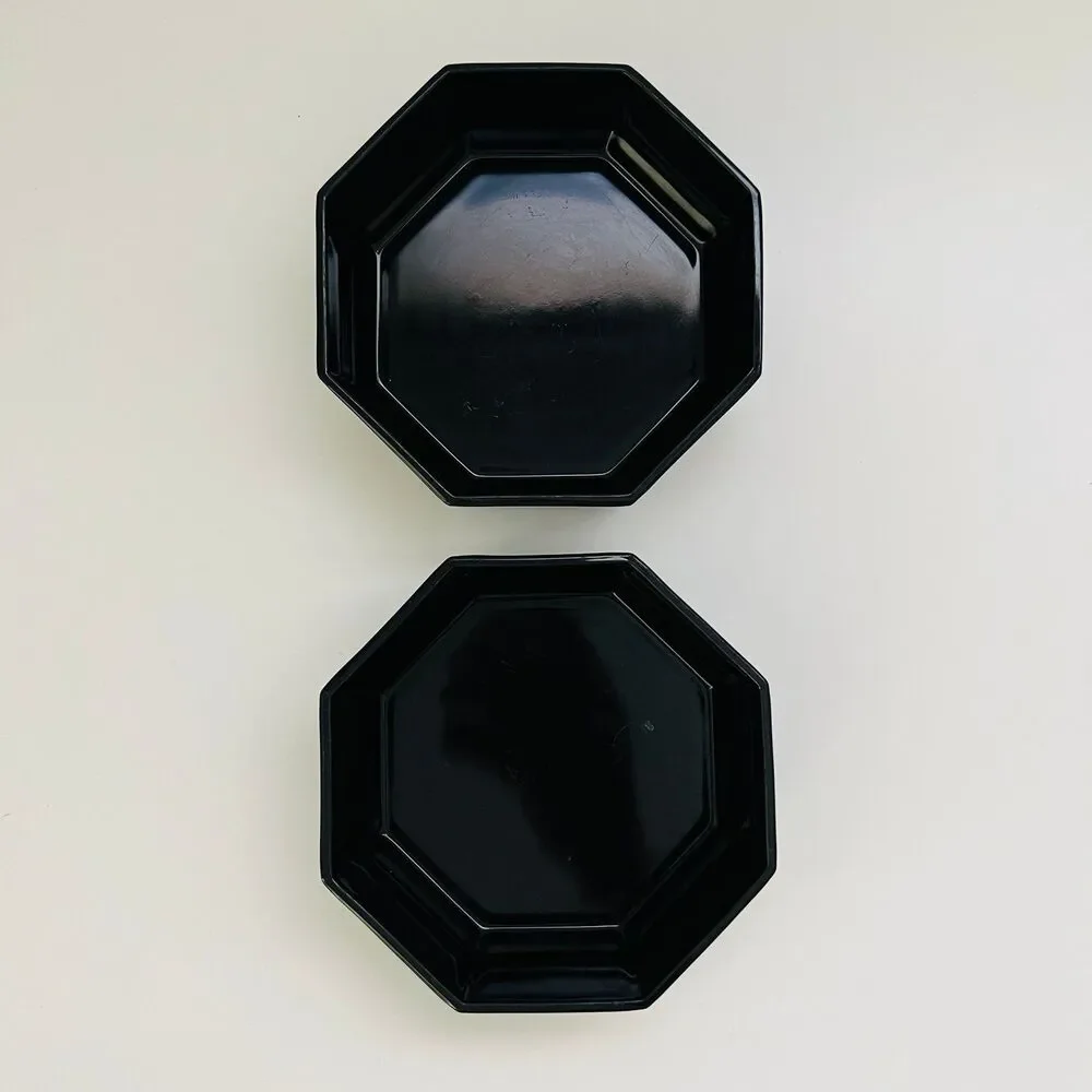 ARCOPAL France Novoctime Black Glass Small Fruit Dessert Bowls, Set of 2
